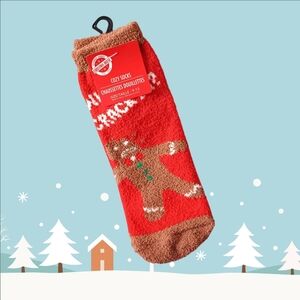 Gingerbread Man Fuzzy Socks